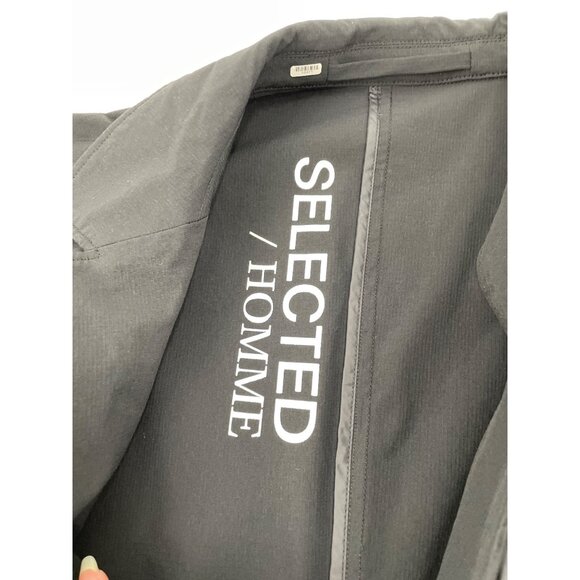 Selected Homme Mens Hybrid Blazer Jacket Large Black Neutral Capsule Wardrobe - Picture 7 of 10